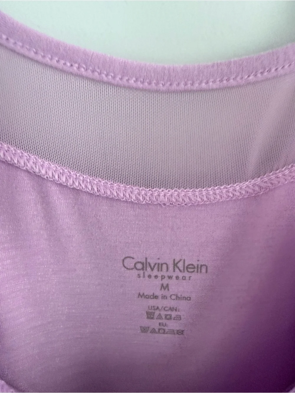 Calvin Klein Invisibles Mesh Chemise Nightgown Lilac Purple Dusk Sleepwear M NWT - Picture 7 of 15
